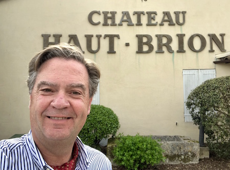 Ronald tasting Haut Brion 2018 at the Chateau